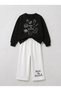 Cotton Oversize Printed Sweatshirt - Printed Palazzo Sweatpants Set - 4
