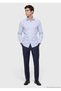 Blue Striped Regular Fit Long Woven Classic 100% Cotton Shirt - 3