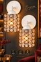 Crystal Sconce 2 Pieces White, Stone Wall Sconce, Modern Decorative Sconce, Crystal Detailed Wall Lighting, Living Room, Bedroom and Hallway Lighting