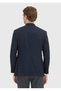Navy Blue Patterned Regular Fit 100% Wool Jacket - 5