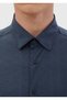Navy Blue Printed Casual Fit Long Casual Shirt - 4