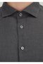 Anthracite Plain Casual Fit Long Woven Casual 100% Cotton Shirt - 4