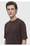 Brown Plain 100% Cotton T-Shirt - 5