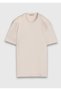Ecru Plain 100% Cotton T-Shirt - 7