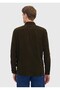 Khaki Plain Long Woven Velvet Casual 100% Cotton Shirt - 5
