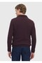 Plum Polo Neck Plain Knit Wool Blend Sweater - 5