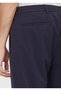 Navy Blue Plain Weave Jogging Fit Casual Pants - 4