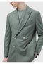 Light Green Plain Shirt Shoulder Slim Fit Wool Blend Jacket - 4