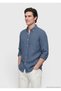 Petrol Blue Casual Fit Long Woven Casual 100% Linen Shirt - 4