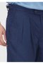 Navy Blue Plain Woven Carrot Fit Casual 100% Linen Bermuda - 4