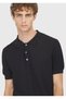 Black polo collar plain knitwear - 3