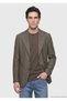 Khaki Shirt Shoulder Slim Fit 100% Linen Jacket