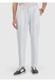 White Striped Woven Jogging Fit Casual Trousers - 2