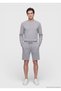 Light Gray Crew Neck Plain Sweatshirt - 2