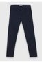 Navy Blue Woven Slim Fit Casual Cotton Blend Trousers - 6