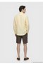 Light Yellow Plain Regular Fit Long Woven Casual Cotton Blend Shirt - 4