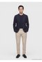 Light Navy Blue Shirt Shoulder Slim Fit Wool Blend Jacket