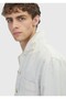 Beige Plain Casual Fit Long Woven Linen Blend Overshirt - 4