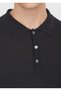 Black polo collar plain knitwear - 4