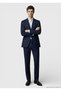 Navy Blue Checkered Zeroweight Slim Fit 100% Wool Suit - 2
