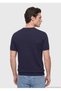 Navy Blue Jacquard 100% Cotton T-Shirt - 5
