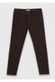 Brown Woven Slim Fit Casual Cotton Blend Trousers - 7