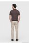Beige Plain Woven Jogging Fit Casual Silk Blend Trousers - 5