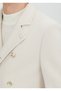 Ecru Regular Fit Double-Breasted Collar Woven Coat - 5