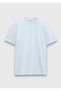 Light Blue Jacquard 100% Cotton T-Shirt - 5