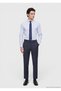Indigo Plain Woven Regular Fit Classic 100% Wool Trousers - 4