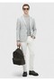 Light Gray Checkered Shirt Shoulder Slim Fit Wool Blended Jacket - 2