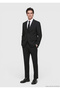 Black Plain Regular Fit 100% Wool Suit - 2