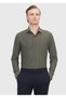 Khaki Plain Regular Fit Woven Classic Shirt