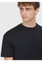 Black Plain Crew Neck 100% Cotton T-Shirt - 3