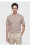 Beige Plain Crew Neck 100% Cotton T-Shirt