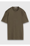 Khaki Plain 100% Cotton T-Shirt - 7