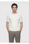 Ecru Crew Neck Plain Knit Knitwear - 3