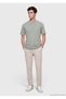 Khaki Plain Cotton Blend T-Shirt - 3