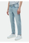 Denim Cotton Blend - Blue Regular Fit Trousers - 4