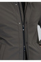 Brown Regular Fit High Collar Woven Coat - 6