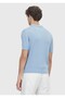 Light Blue Polo Collar Striped Silk Blend Knitwear - 5