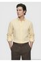Light Yellow Plain Regular Fit Long Woven Casual Cotton Blend Shirt - 3