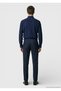 Navy Blue Plain Long Woven Casual Shirt - 4