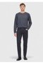 Anthracite Plain Knitted Slim Fit Casual Cotton Blend Trousers