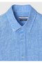 Blue Plain Casual Fit Long Woven Casual 100% Linen Shirt - 8