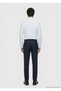 Light Blue Striped Long Woven Classic 100% Cotton Shirt - 5