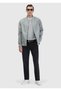 Gray Regular Fit High Collar Sheepskin Leather Coat - 2