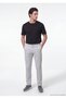 Gray Plain Woven Jogging Fit Casual Cotton Blended Trousers