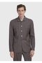Light Brown Plain Shirt Shoulder Slim Fit 100% Wool Jacket - 3