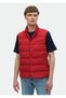 Red Regular Fit High Collar Woven Sports Vest